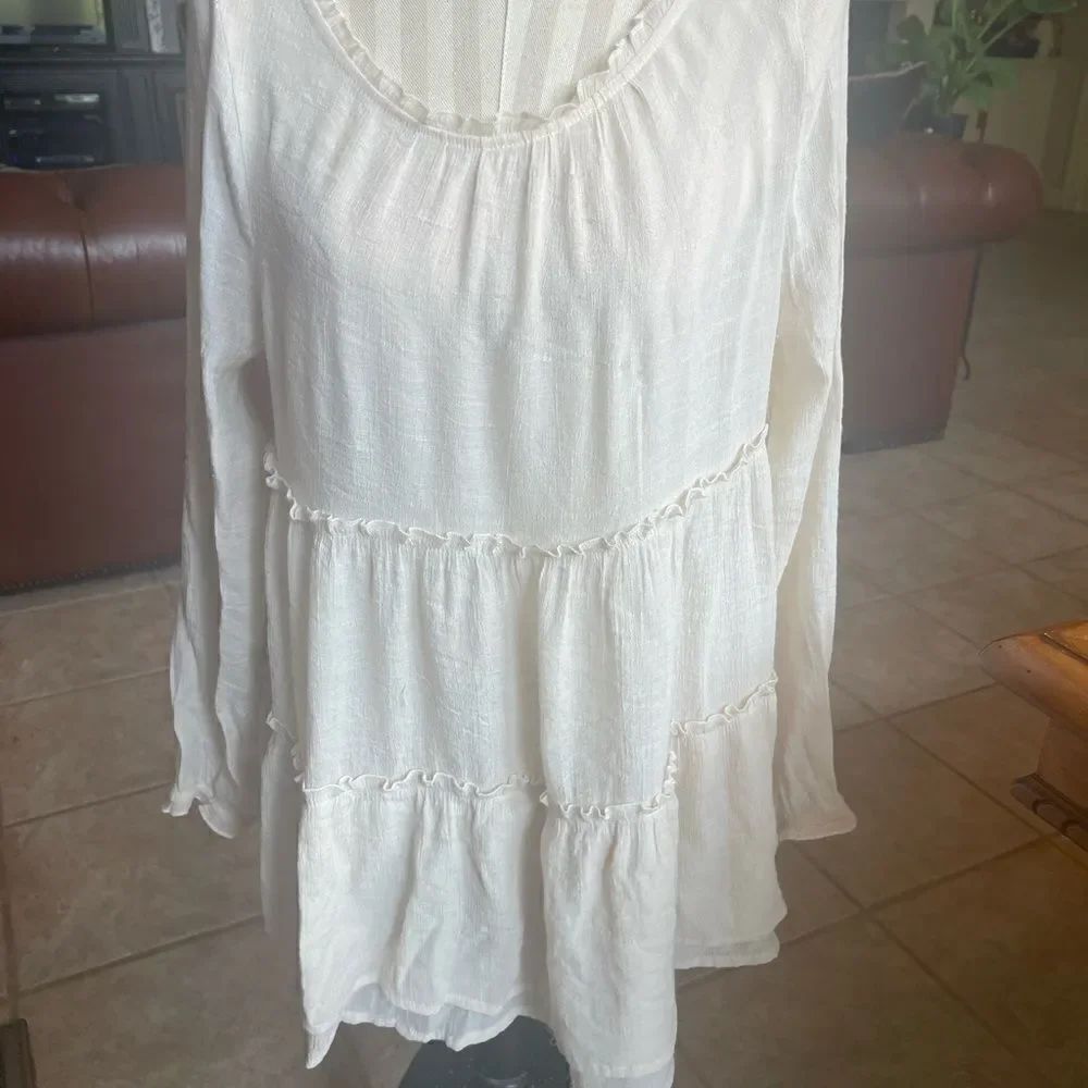 Cream Ruffle Tunic  - Picture 6 of 10